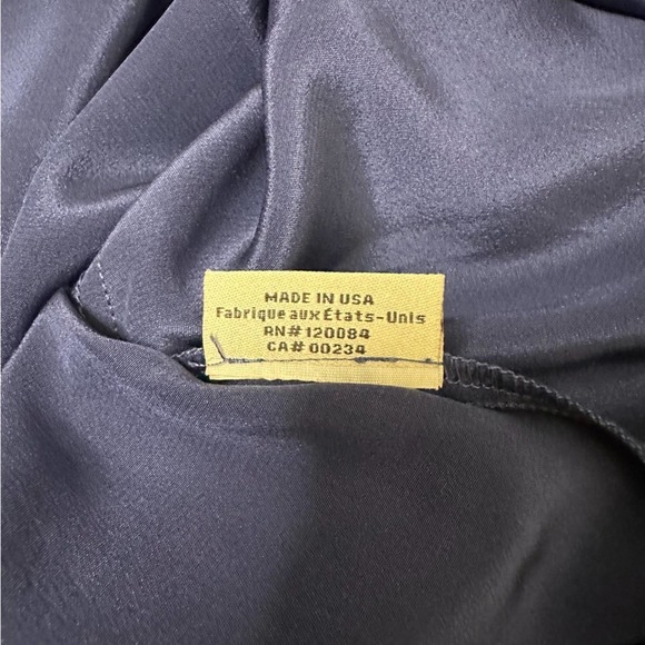 Tucker Classic Navy Blue Silk Tie Waist Elasticated Neckline Dress Size Medium - Picture 9 of 10